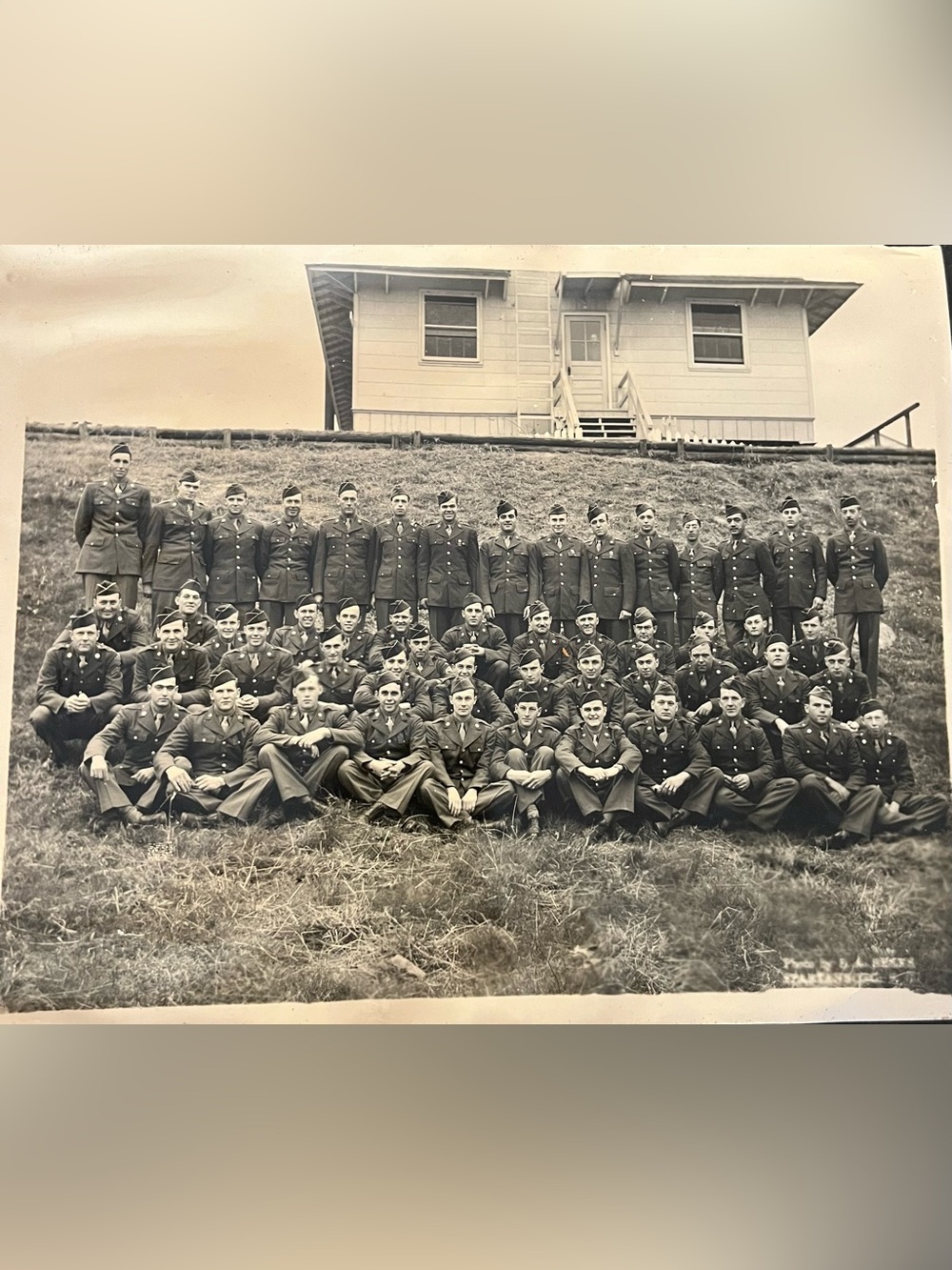 WWII Camp Croft Army Group Photo E.A. Beeks #336 Spartanburg SC Orig Frame
